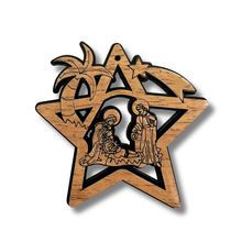 Load image into Gallery viewer, *NEW Olive Wood Bethlehem Star Christmas Nativity Ornament