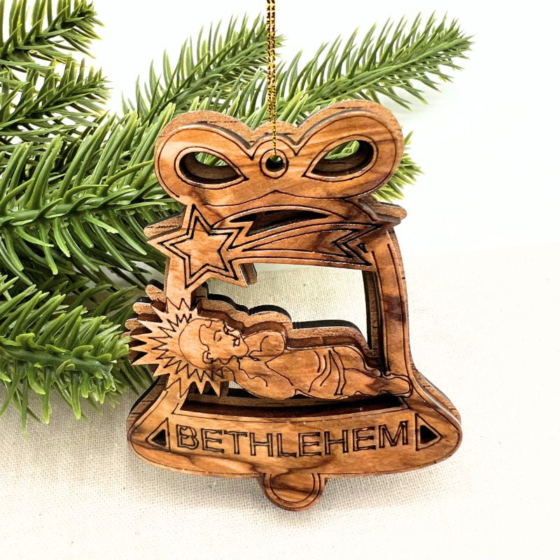 *NEW Olive Wood Baby Jesus Ornament Handmade in Bethlehem