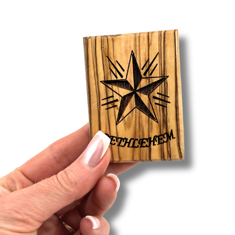 NEW "Star of Bethlehem" Olive Wood Magnet