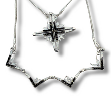 Load image into Gallery viewer, Two-Way Magnetic Star Of Bethlehem Necklace with black zircon