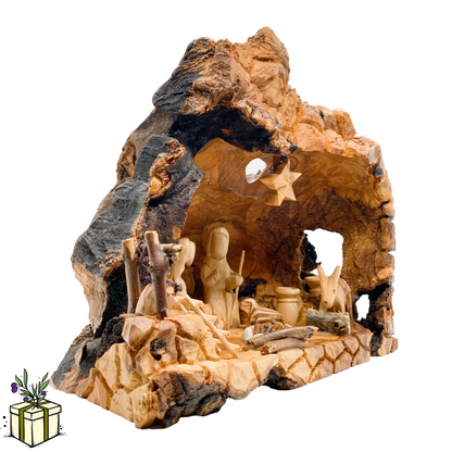 *NEW Nativity Scene in Raw Olive Wood Manger