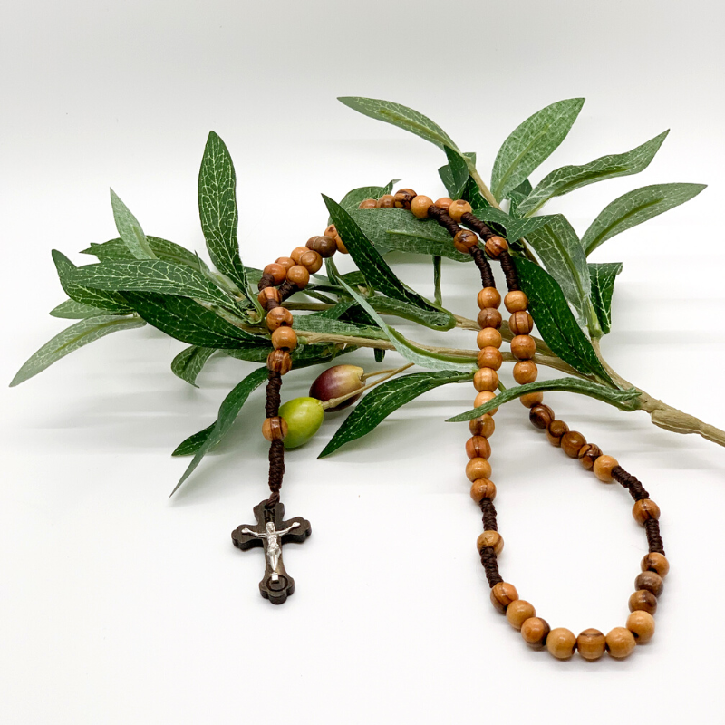 Jerusalem Olive Wood Beads Rosary - Holy Land Rosaries